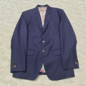 Sam Surin Bespoke Tailors Blazer Mens 42R Blue Primo Lana Jacket Made in Italy